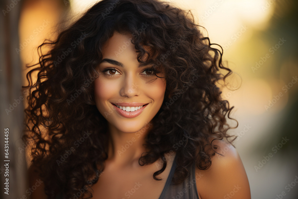 Generative ai image picture photo collage of joyful pretty lovely lady happy toothy smiling