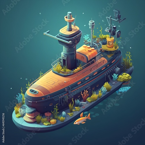 Submarine Exploring in the Sea