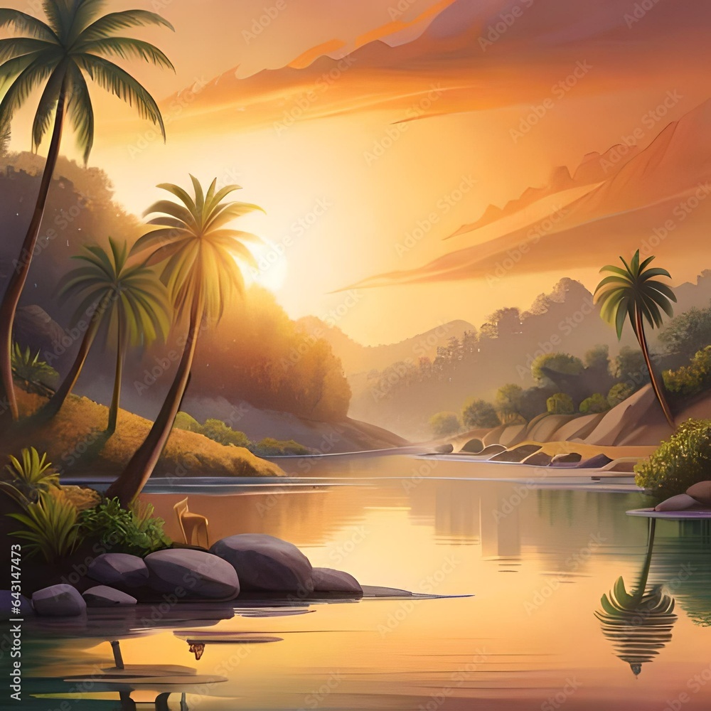 Fototapeta premium Sunrise from the hill.