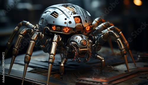 Robot spider: mechanical creature in action