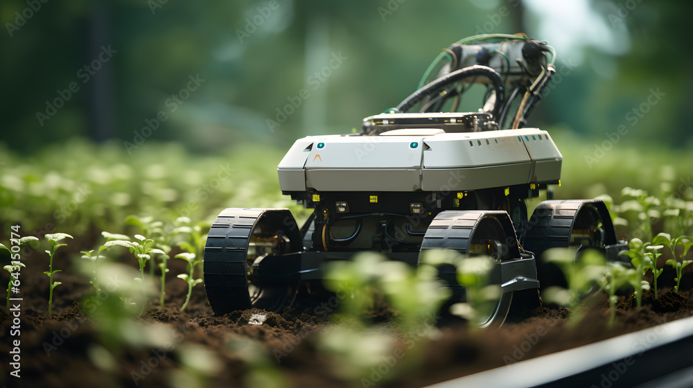 there is a robot that is sitting in the middle of a field Generative AI there is a robot that is sitting in the middle of a field Generative AI