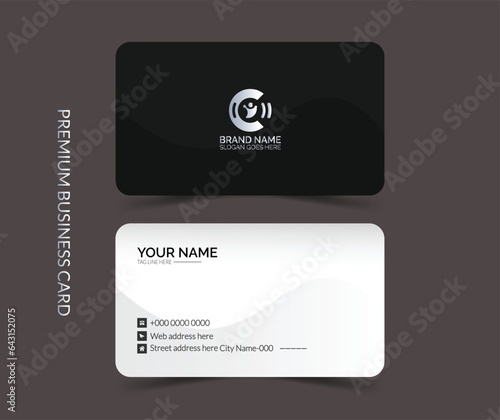 Dark white business card layout