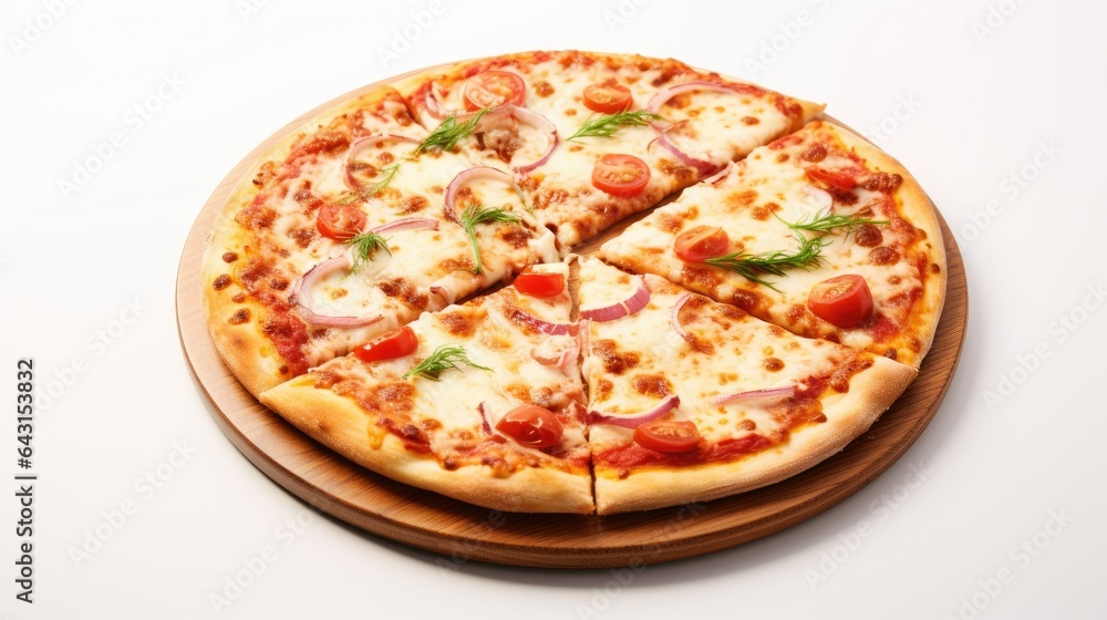 Delicious Gourmet Pizza with Fresh Ingredients and Mozzarella Cheese