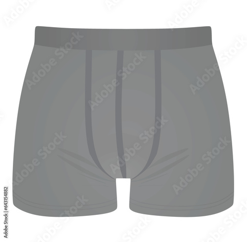 Men grey underwear. front  side. vector illustration