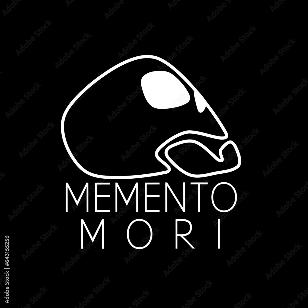 Memento mori or skull head, on black background Memento mori or skull head, on black background