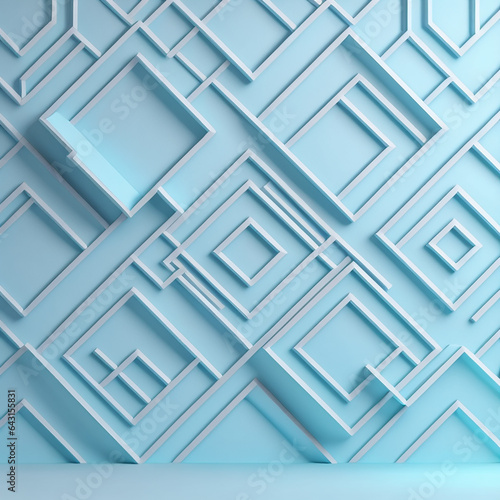 Geometric background light blue and white color generated.Ai