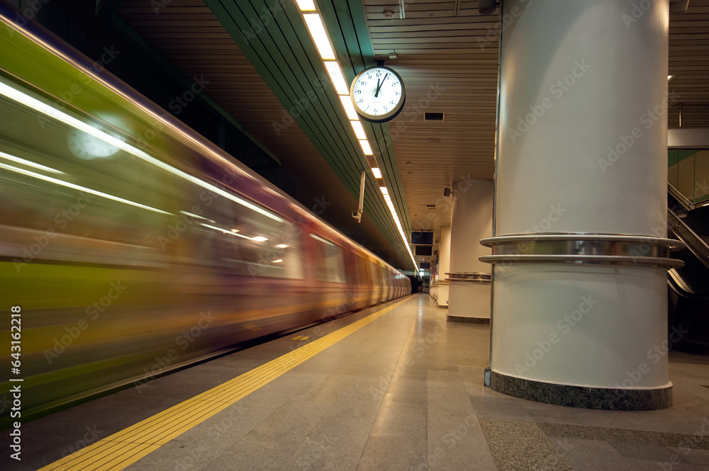 Obraz premium Metro Train Station is one of the lifelines of urban transportation for people. Istanbul Turkey