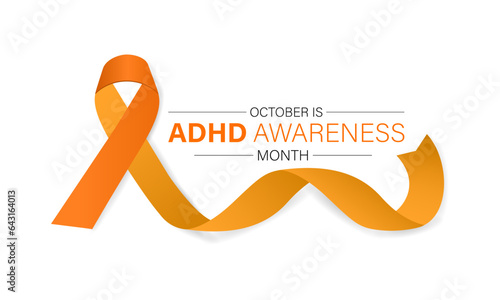 National ADHD awareness month is observed every year in October. Banner, poster, card, background design.