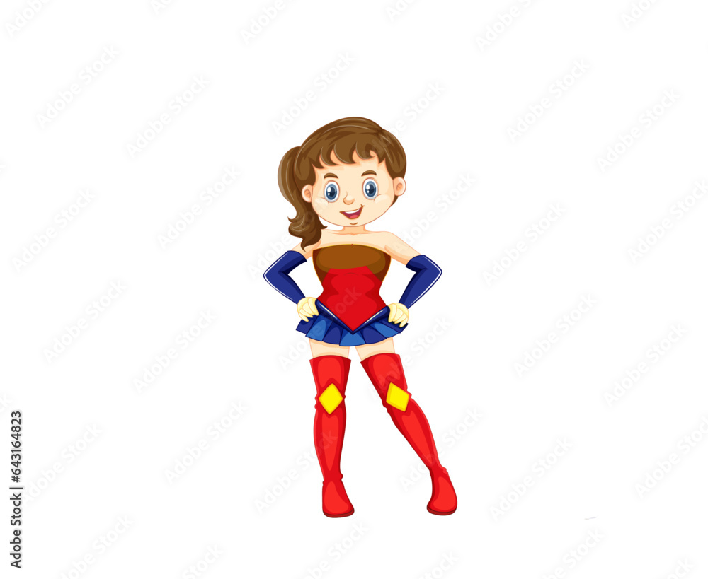 girl superhero in a red costume girl superhero in a red costume