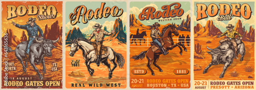 Extreme rodeo colorful set stickers