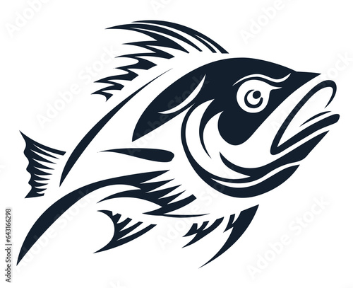 silhouette of a striped bass fish on a white background