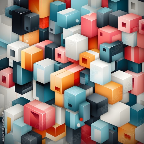 Abstract cube motif seamless pattern background