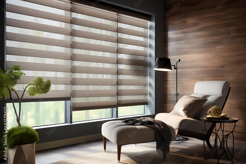 Sheer Shades - USA - Soft fabric with sheer and solid horizontal stripes (Generative AI)