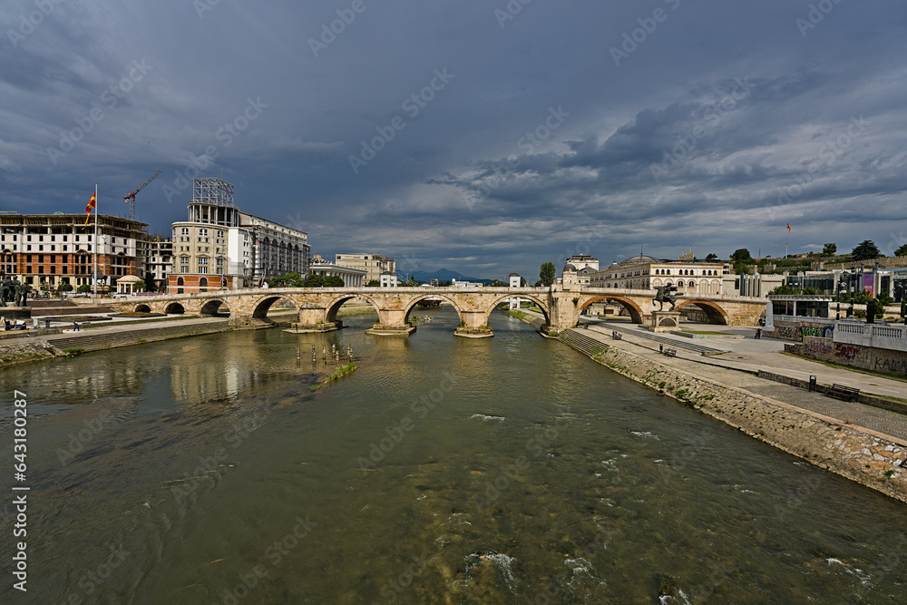 Old stone bridge in Skopje