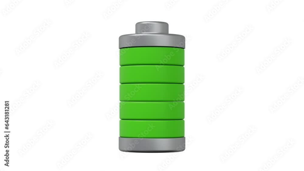 3d battery animation from low to full on white background. Charging, Energy, Discharged power sources. Different battry charging status. 4k 3d animation 3d battery animation from low to full on white background. Charging, Energy, Discharged power sources. Different battry charging status. 4k 3d animation