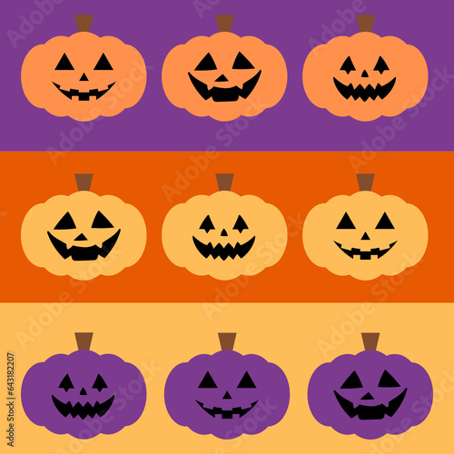 Halloween pumpkin vector  pattern, Halloween pumpkins background