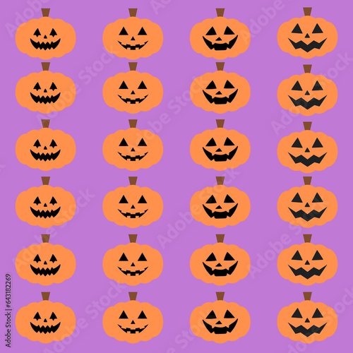 Halloween pumpkin vector  pattern, Halloween pumpkins background