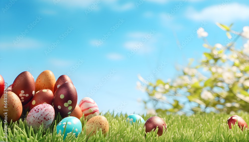 Fototapeta premium Easter Holiday Greeting Card - Generativ AI