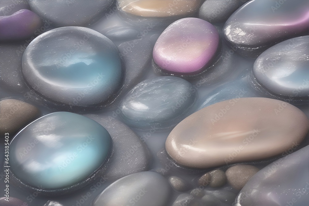 Close-up colorful stones. AI generated illustration Close-up colorful stones. AI generated illustration