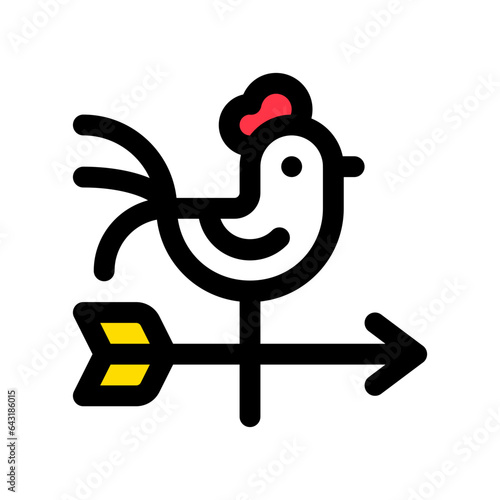 Editable weather vane vector icon. Farm, building, structure. Part of a big icon set family. Perfect for web and app interfaces, presentations, infographics, etc