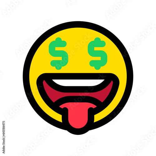 Editable greedy face expression emoticon vector icon. Part of a big icon set family. Part of a big icon set family. Perfect for web and app interfaces, presentations, infographics, etc