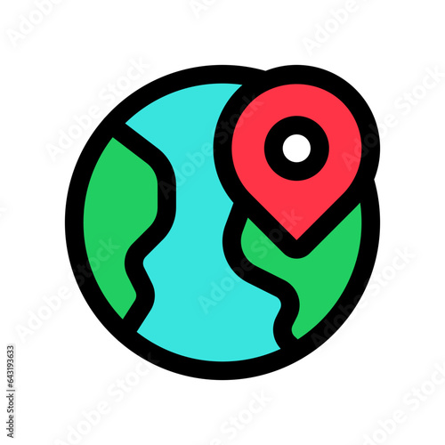 Editable globe, location, satellite map vector icon. Map, location, navigation. Part of a big icon set family. Perfect for web and app interfaces, presentations, infographics, etc