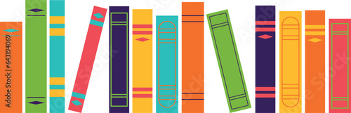  Book spines on a transparent background. Vector illustration.