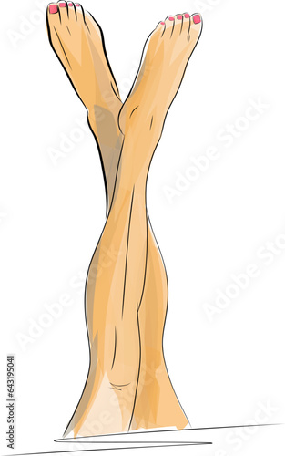 Silhouettes of lady legs and feet, Legs design elements.
