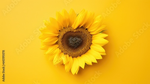 sunflower in the shape of a heart on a plain background
