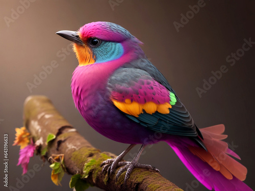 A bluebird sits on a branch with a tree white background ai genarative photo