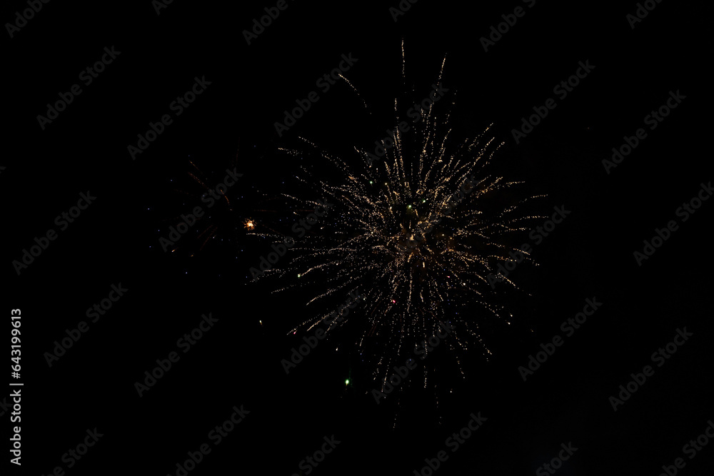 Fireworks sparkles on a black night sky Fireworks sparkles on a black night sky
