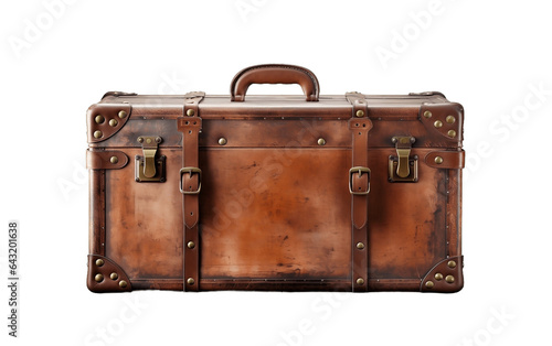 Old Suitcase Isolated on Transparent Background