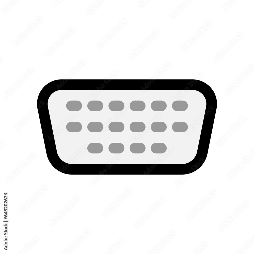 Editable vector vga cable port icon. Part of a big icon set family. Perfect for web and app interfaces, presentations, infographics, etc Editable vector vga cable port icon. Part of a big icon set family. Perfect for web and app interfaces, presentations, infographics, etc