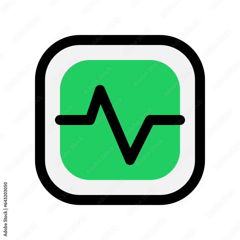 Editable vector heartbeat system status icon. Part of a big icon set