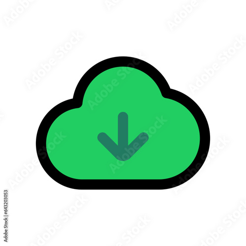 Editable vector cloud download icon. Part of a big icon set family. Perfect for web and app interfaces, presentations, infographics, etc