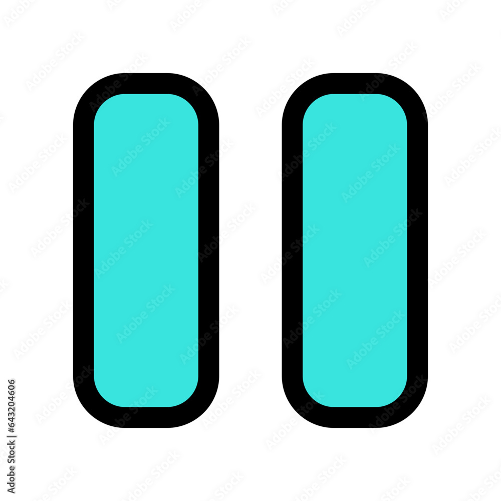 Editable vector pause button icon. Black, transparent white background. Part of a big icon set family. Perfect for web and app interfaces, presentations, infographics, etc Editable vector pause button icon. Black, transparent white background. Part of a big icon set family. Perfect for web and app interfaces, presentations, infographics, etc