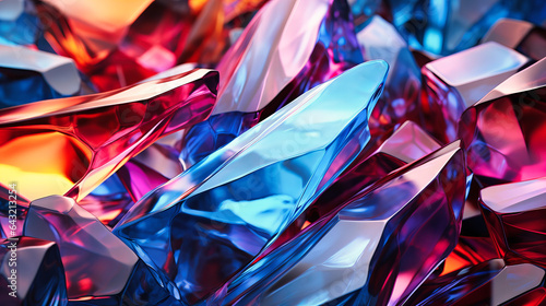 Shards of colored glass in abstract forms