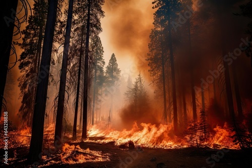 the fire burning through trees in yosun national park, california on july 29, 2018 photo by matt hagan / getty