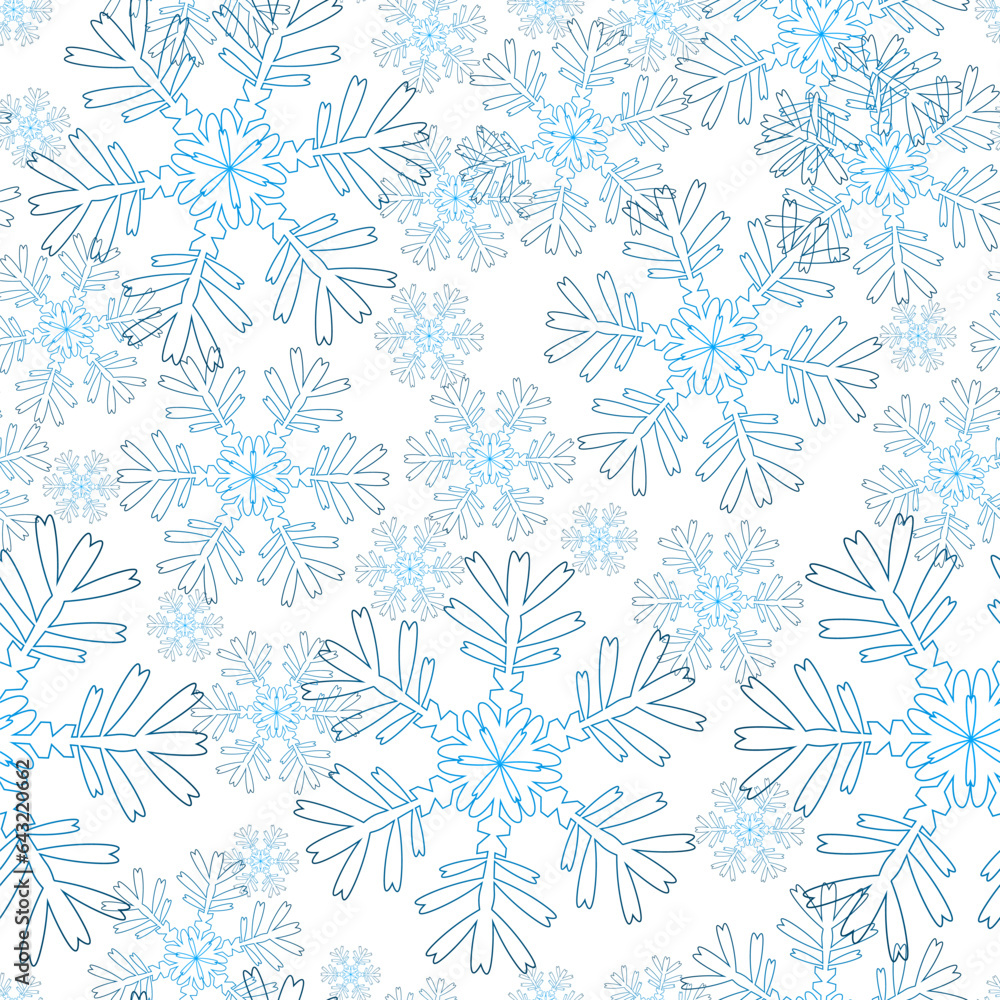 Seamless background of snowflakes. Vector illustration