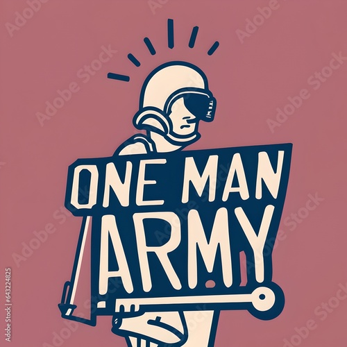 one man army Inspirational Vector Illustration typography photo