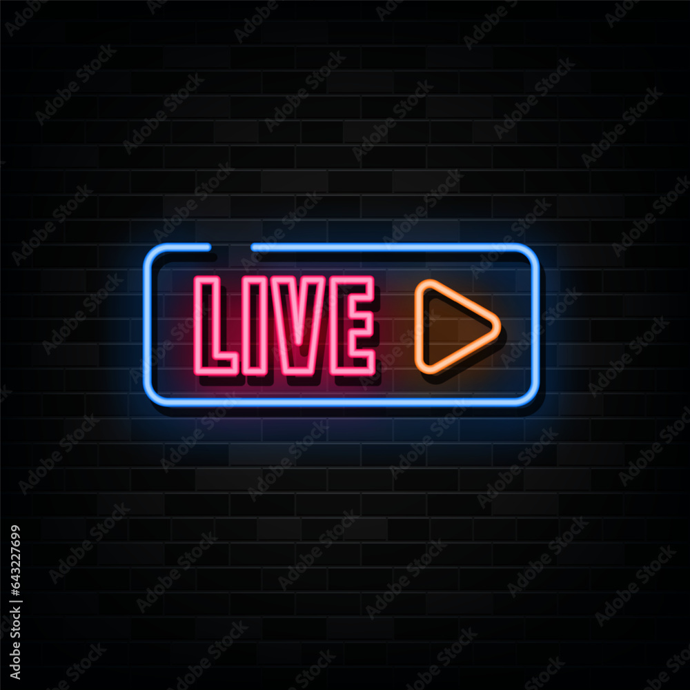 Live Neon Signs Vector Design Template Live Neon Signs Vector Design Template