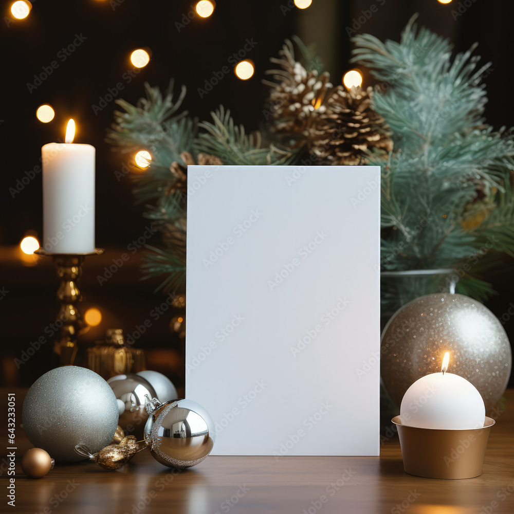 christmas card with candles