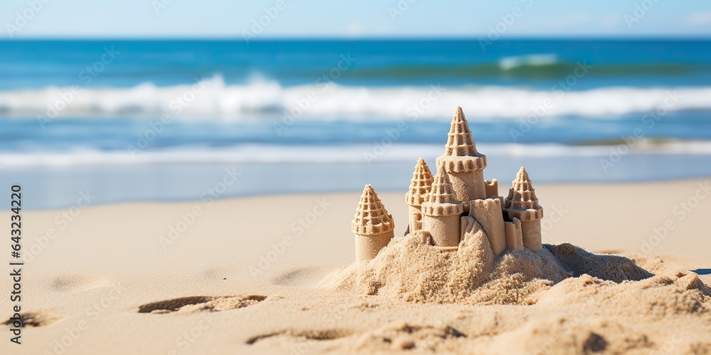 AI Generated. AI Generative. Beautiful fort sand castle. Vacation chill sea ocean vibe. Graphic Art AI Generated. AI Generative. Beautiful fort sand castle. Vacation chill sea ocean vibe. Graphic Art