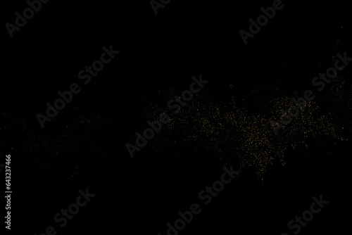 Gold sequins glitter dust isolated on black background. Vector illustration. eps 10