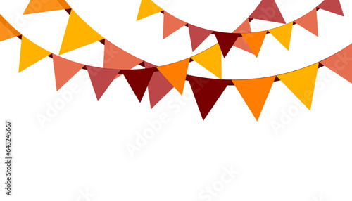 3d Pattern Colorful Flag for Halloween, Birthday, Holiday, Party, Festival. Vector 3D Geometric Background for Banner, Cover, Poster, Website, Placard, Advertising. Holiday Decoration.