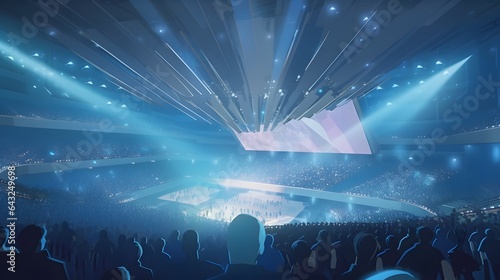 Concert crowd inside a larg...