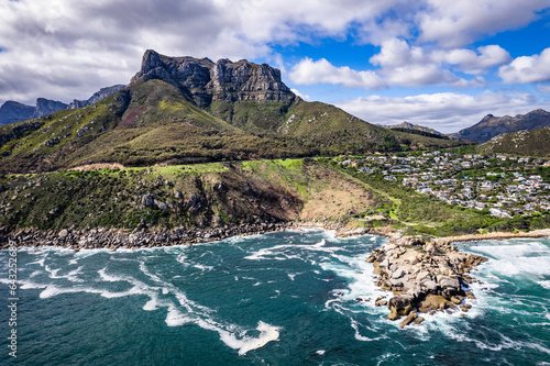 Aerial view of Llandudno beach in Cape Town, South Africa