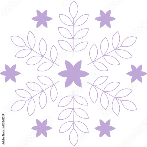Schneeflocke lila mit transparentem Hintergrund 