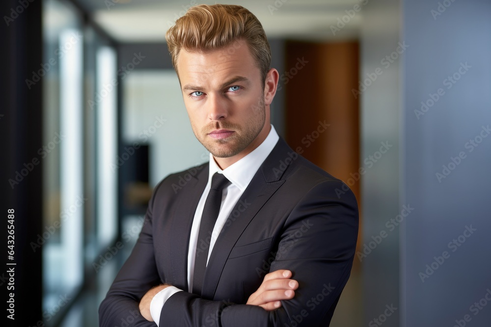 young handsome businessman in suit ceo investment bank partner portrait young handsome businessman in suit ceo investment bank partner portrait