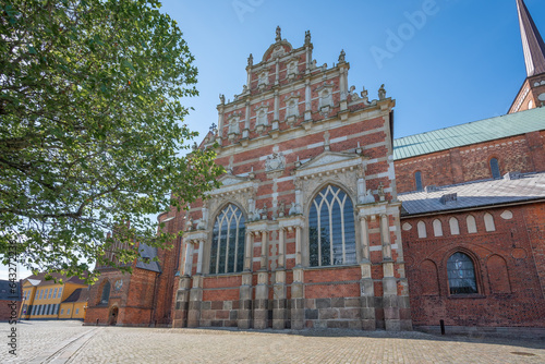 Roskilde Cathedral Facade with Christian IV Chapel Exterior - Roskilde, Denmark